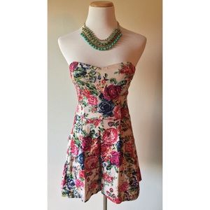 Angie Floral Strapless Romper